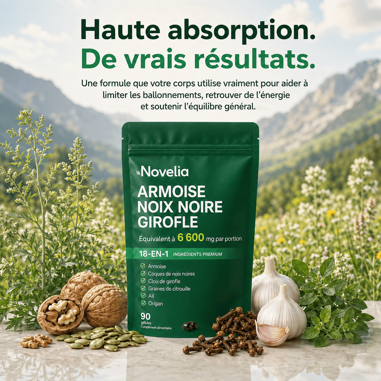 Éliminez les parasites et larves cachés avec Absinthe, Noyer Noir et Clou de Girofle