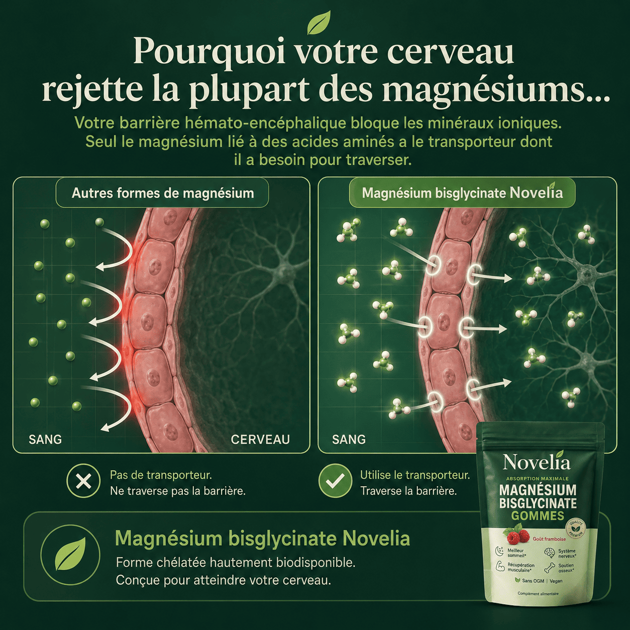 Novelia - Gommes au Bisglycinate de Magnésium