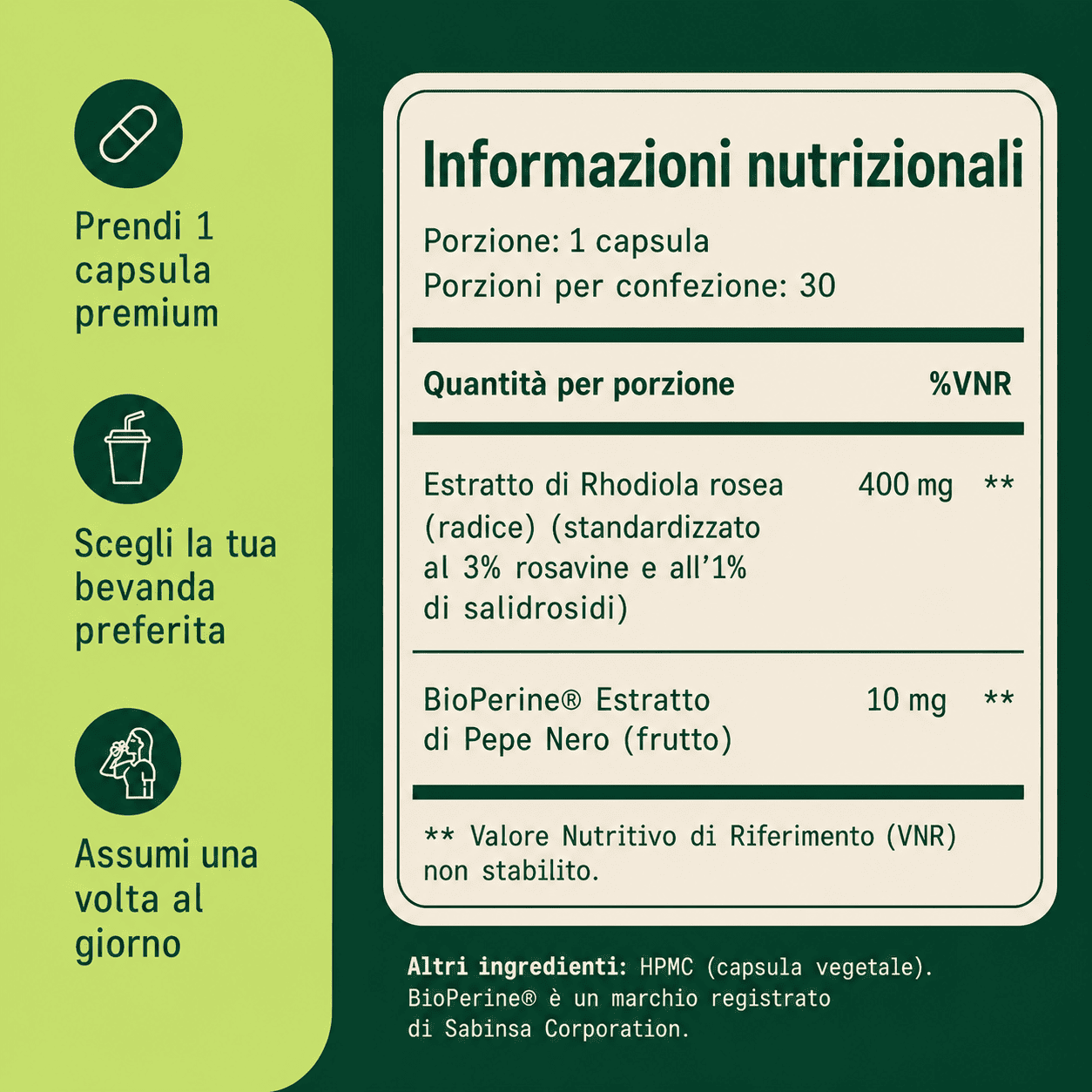 Rhodiola Rosea Nervia™ - Adattogeno naturale - gestisci meglio lo stress, l'energia e il gonfiore